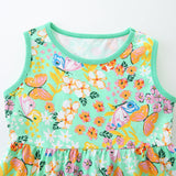 Knitted Cotton Butterfly Print Girl Princess Dress
