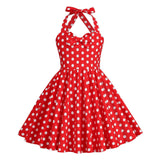 Girls' Flower Hepburn Style Halter Dress