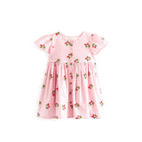 Strawberry Flower Girl Short Sleeve Dress