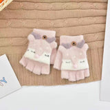 Fox Half Finger Knitted Gloves