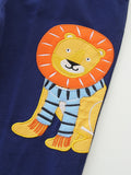 Animal Embroidered Sweatshirt Suit