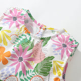 Leaves Flower Print Girl Dress