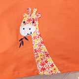 Summer Short Sleeve Giraffe Print Girls' Short-Sleeved Suit