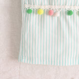 Girls' Rainbow Embroidered Strap Top + Trousers Suit