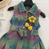 Sleeveless Flower Gradient Dress