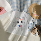 Lucky Sale-Children's colorful cartoon three cats heart pattern dress