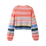 Parent-child sweater fashionable children's striped knitted sweater top