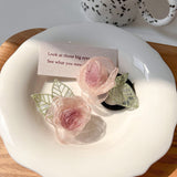 Pink Barrettes Gentle Camellia Hair Band Hair Rope
