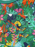 Children's Multicolor Dress with Animal and Botanical Prints