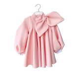 Bubble Long Sleeve Bow Dress