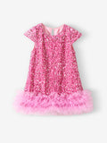Girls Sequined Vest Skirt Tutu Dress Dress