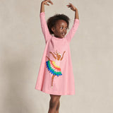Dancing Rabbit Appliqu¡§| Long Sleeve Dress