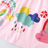 Children's Rainbow-Colored Four-Leaf Clover & Cloud Dress