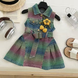 Sleeveless Flower Gradient Dress