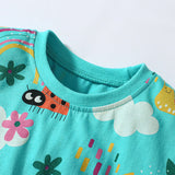 Cute Animal Print Short Sleeve Suit
