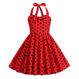 Girls' Flower Hepburn Style Halter Dress