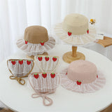 Little Princess Sun Hat Cherry Sun Protection Wavy Edge Travel Hat