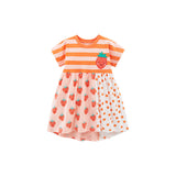 Girls' Strawberry Print Short Sleeve Dress
