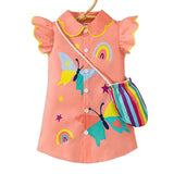 Multi-Color Optional-Butterfly Print Dress