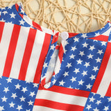 Independence Day Flutter Sleeve Dress