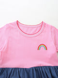 Children's Colorful Heart-Patterned Dress
