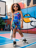 Printed Vest Suit