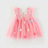Multi-Color Optional-Butterfly Wings Three-Dimensional Embroidery Flower Dress
