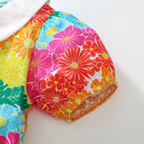 Flower Print Short Sleeve Dress