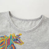 Girls' Animal Patch Short Sleeve Dress