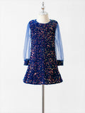 Children's mesh stitching long-sleeved sequined dress princess dress