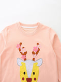 Christmas Cute Elk Children's round Neck Pullover