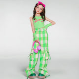 Letter Vest Plaid Trousers Suit