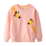 Giraffe Appliqu¡§| Long-Sleeved Sweater