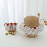 Little Princess Sun Hat Cherry Sun Protection Wavy Edge Travel Hat