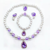 Imitation Crystal Gemstone Princess Necklace Suit