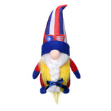 Independence Day Striped Five-Pointed Star Faceless Doll Dwarf Rudolph Figurine Ornament