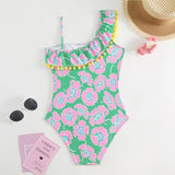Ruffled Printed Swimsuit