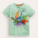 Dinosaur Paradise Children's Casual Short Sleeve