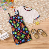 Short-Sleeved Shirt Printed Dress Suit