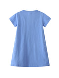 Rabbit Embroidered Patch Short Sleeve Dress