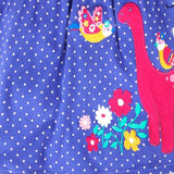 Dinosaur Embroidered Patch Short Sleeve Dress