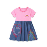 Children's Colorful Heart-Patterned Dress
