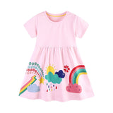Children's Rainbow-Colored Four-Leaf Clover & Cloud Dress