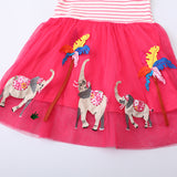 Elephant Animal Embroidery Dress