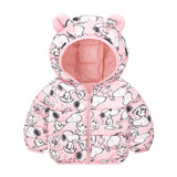 Children's Hoodie Ears Printed Cotton-Padded Jacket