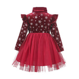 Christmas Sale-Children's Clothes Snowflake Flannel Dress
