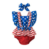 Independence Day baby striped romper