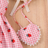 Strawberry Printing Pastoral Style Dress + Bag