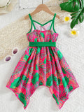 Plant Printing Slip Dress