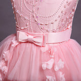 Girl's mesh embroidered evening dress party dress
